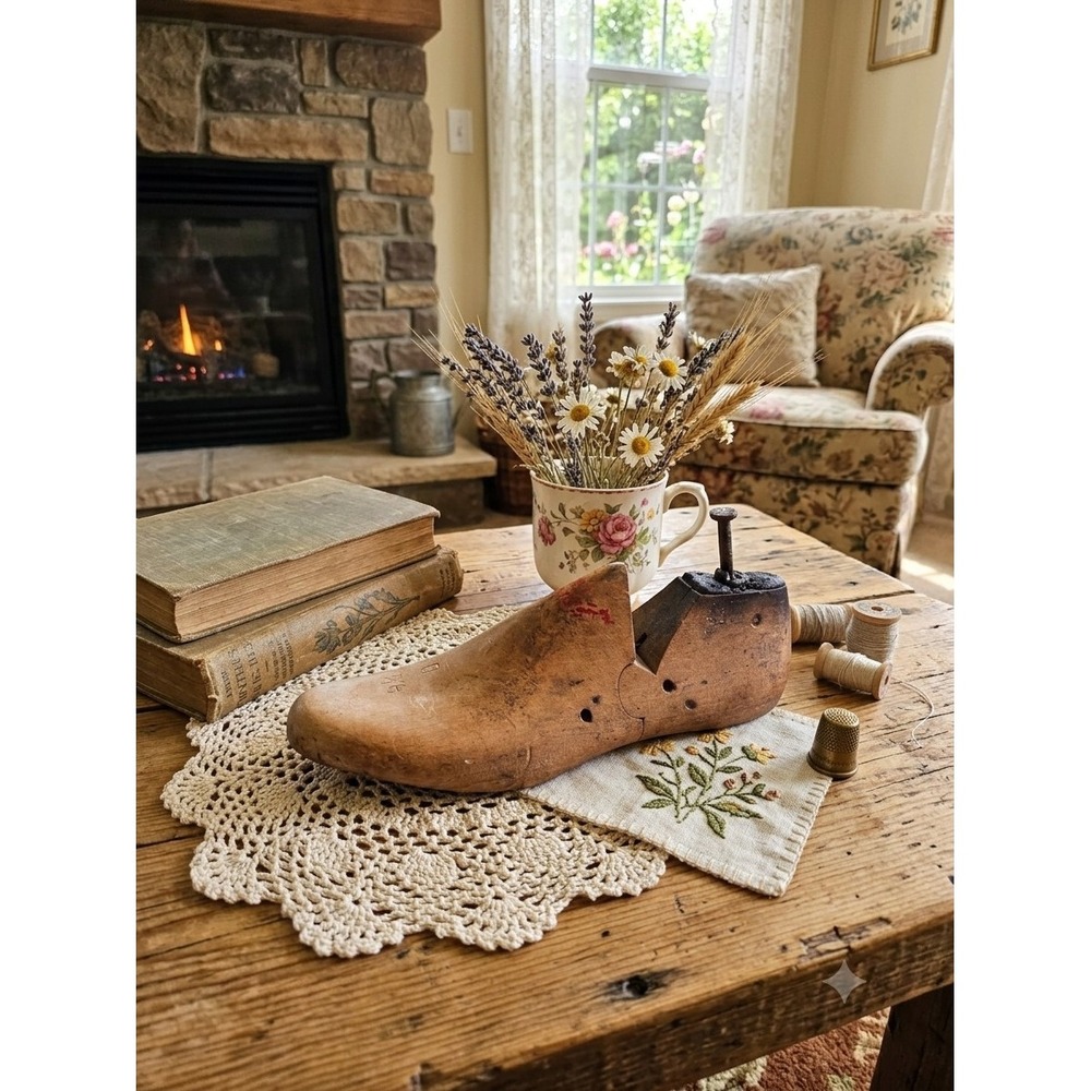 Vintage Kempton Phila Wooden Shoe Last Size 9.5 D Cobbler Mold Hinged Industrial